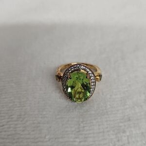 D'JOY 925 CHARTREUSE QUARTZ WITH MULTI GEMSTONE RING BFPM-03-076